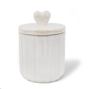 White Ceramic Heart Lid Jar